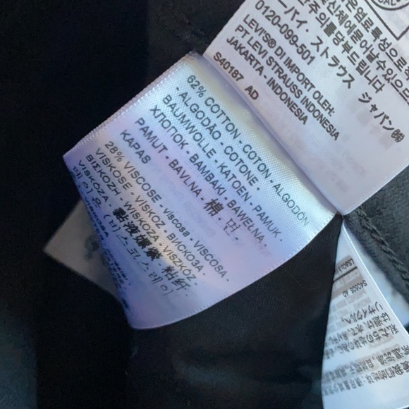 NWT Levi's Women's Plus Size 711 Skinny Jeans black distressed 20W - Picture 10 of 10